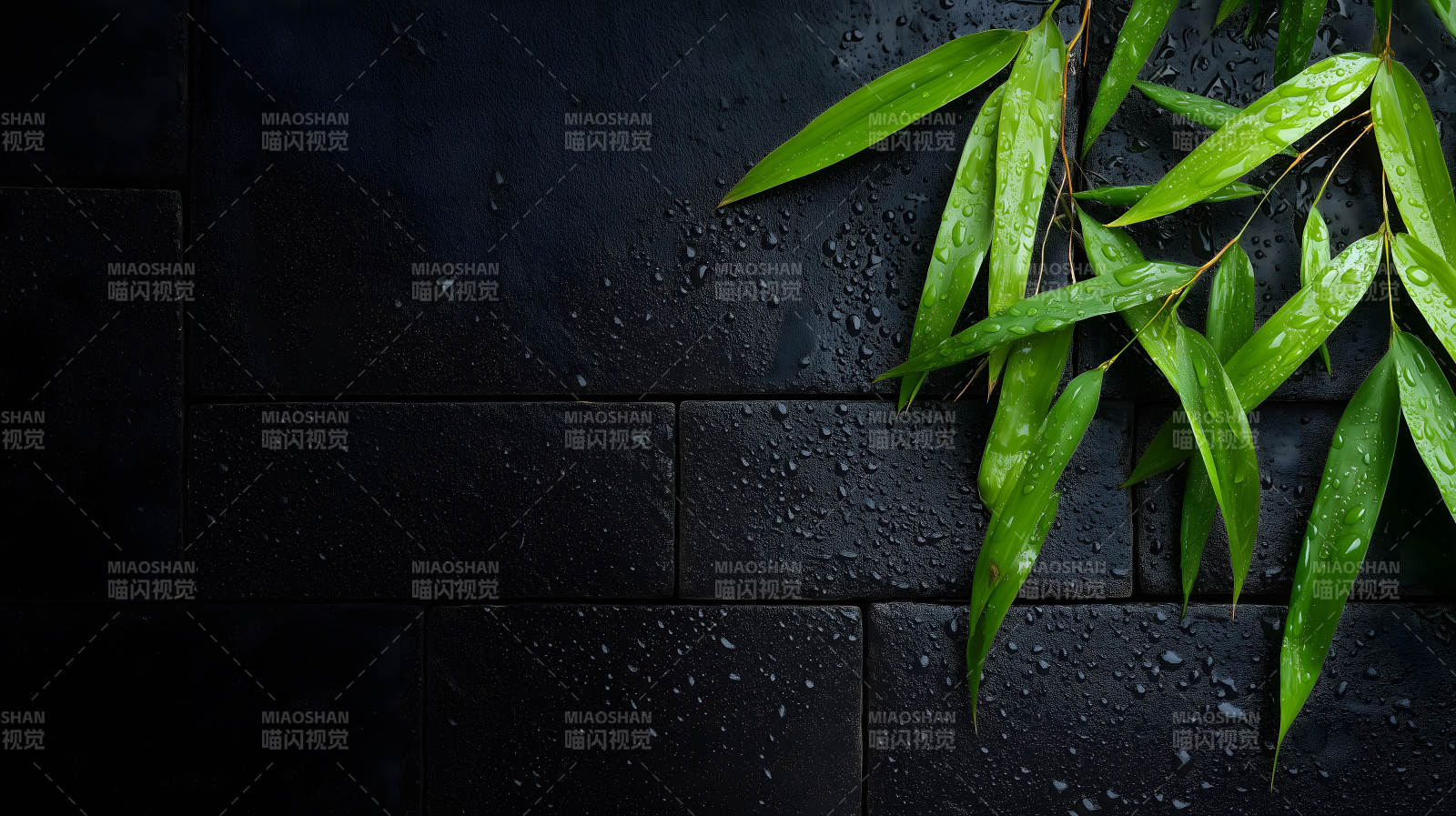 竹叶水滴黑砖图片