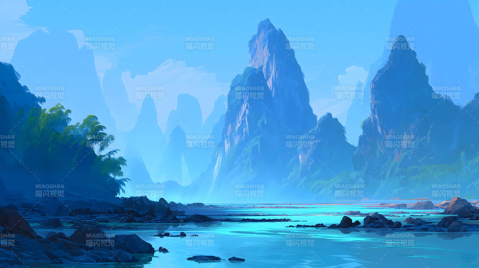 山水风景湖泊图片