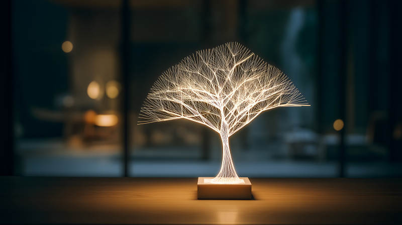 发光树灯温馨静谧-图片