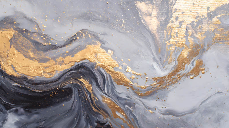 金箔水墨画抽象纹理-图片