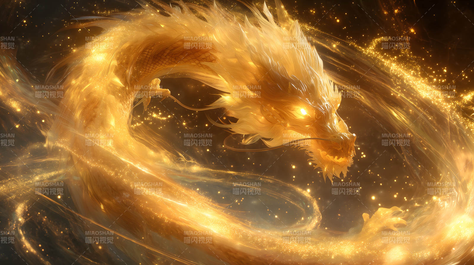 金色巨龙盘旋飞舞-图片