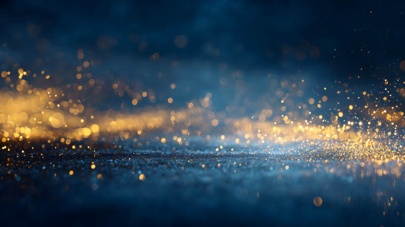 金色光点蓝色背景-图片