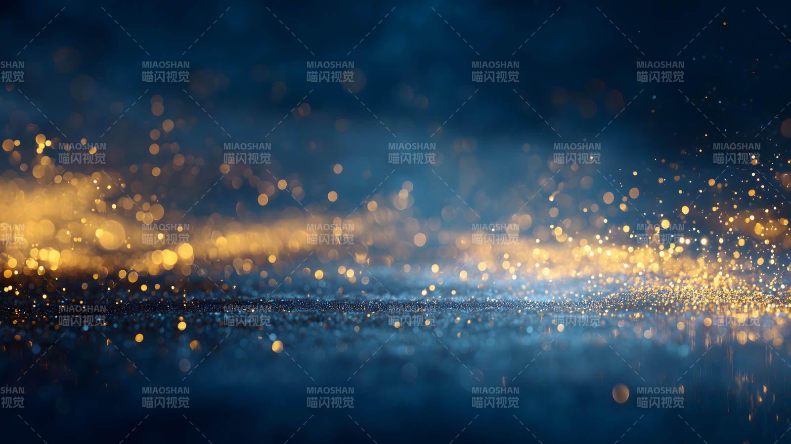 金色光点蓝色背景-图片