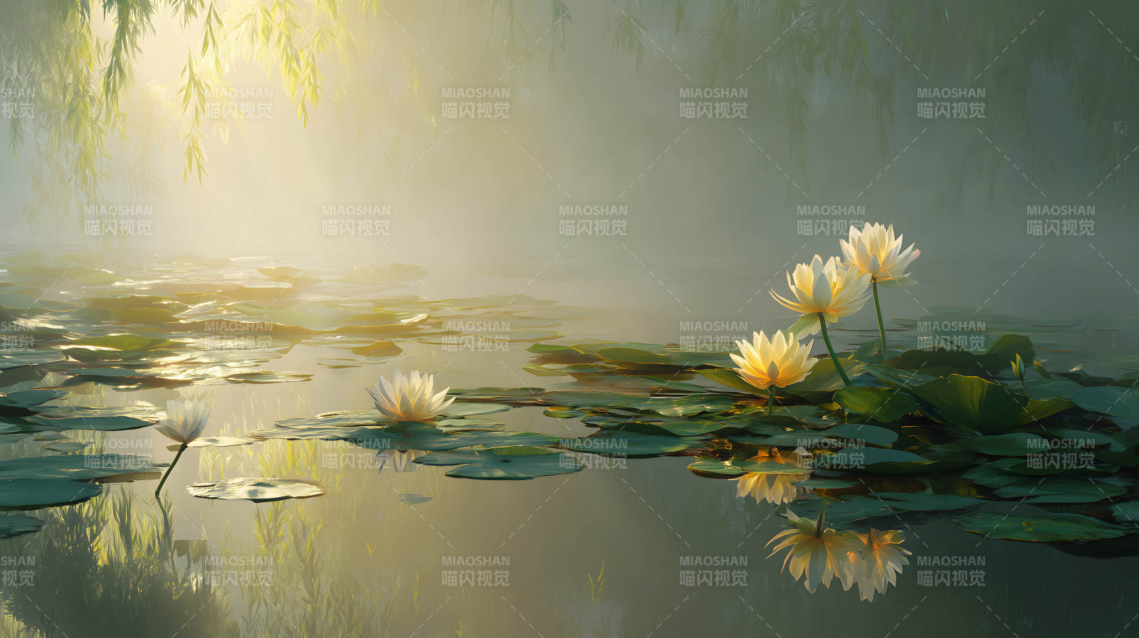 荷花池塘唯美意境-图片