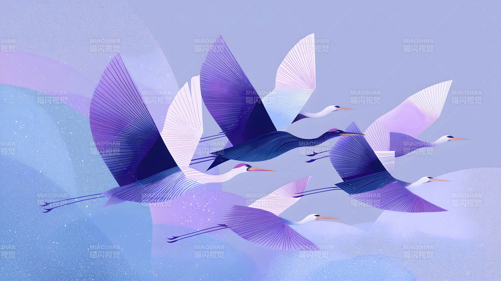 紫鹤翱翔天空图片