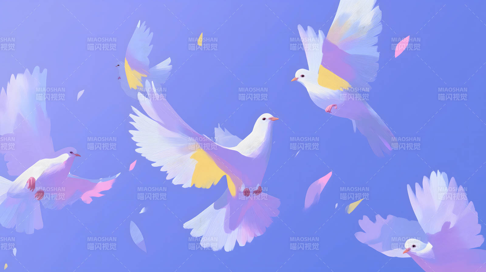 鴿子飛翔藍天白鴿圖片