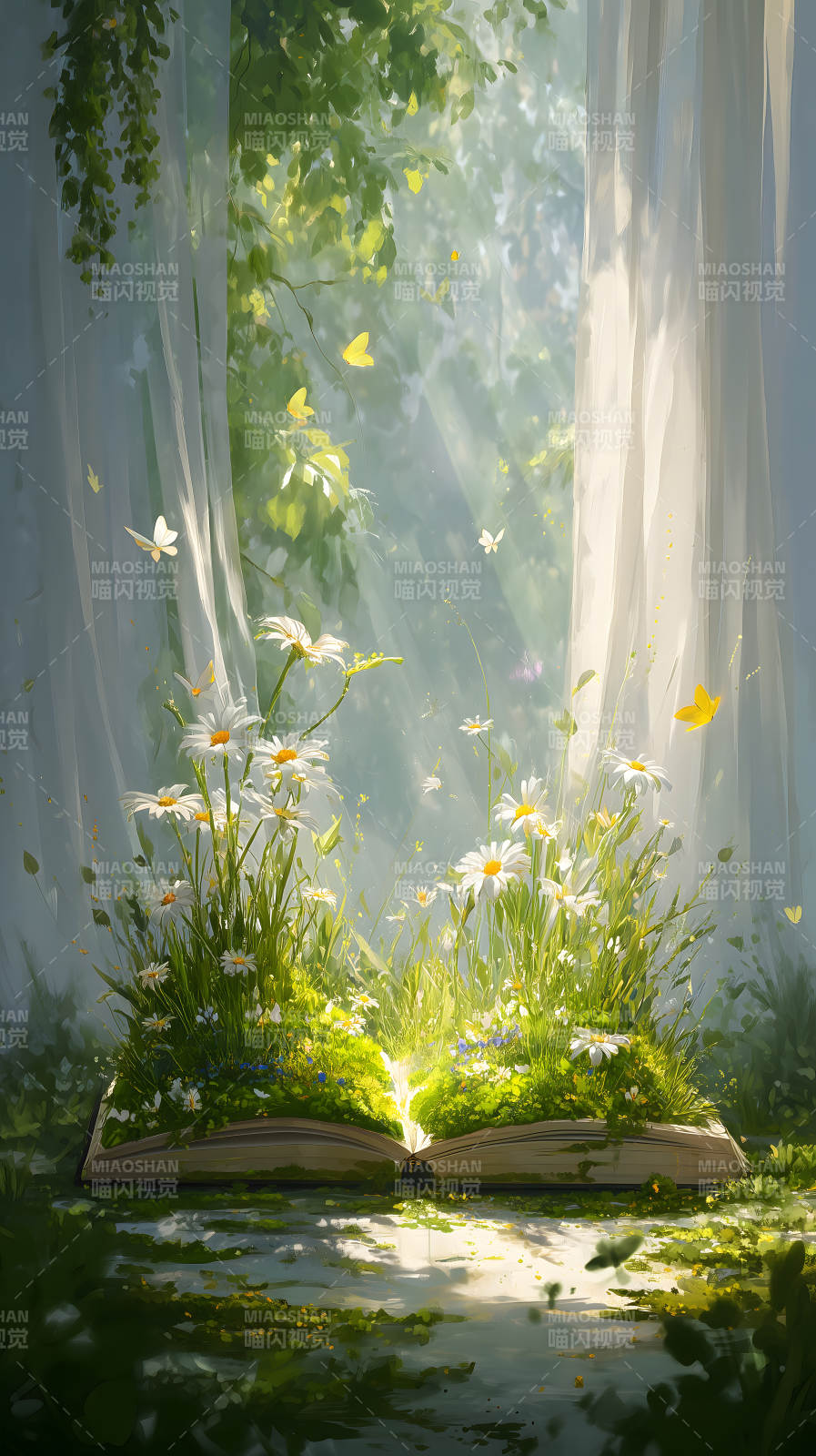 书本花园充满生机-图片