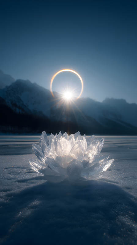 冰蓮日環食奇觀-圖片