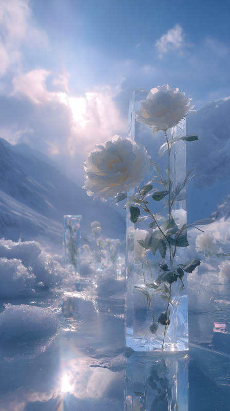 冰雪玫瑰的夢幻世界-圖片