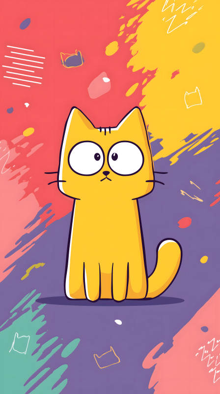 可爱卡通猫咪背景图-图片