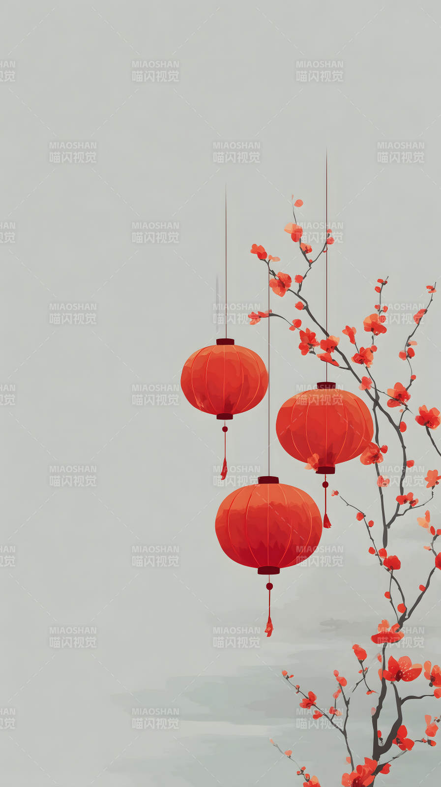 红灯笼迎新年-图片