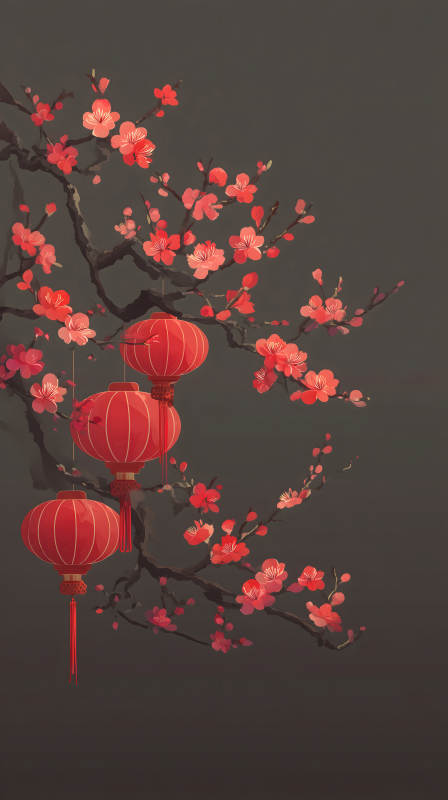 紅花燈籠裝飾-圖片