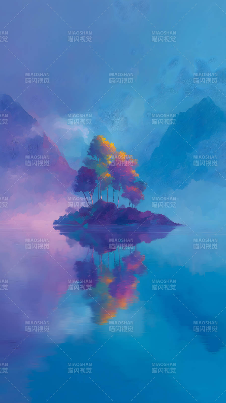 梦幻岛屿湖泊景色-图片