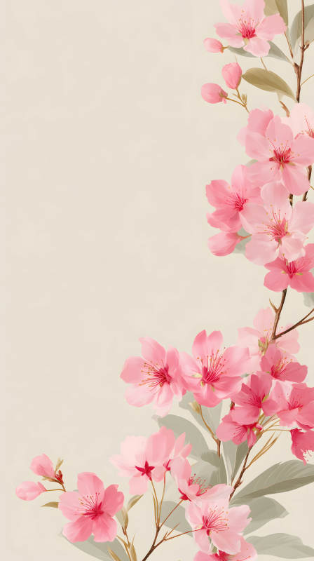 粉色櫻花點綴背景-圖片