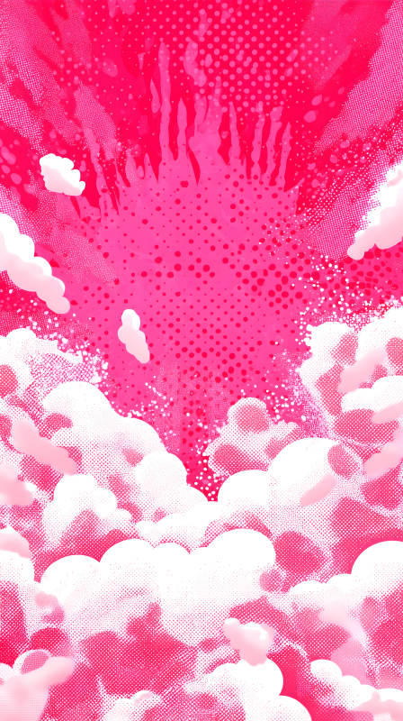 粉色天空云朵渲染-图片