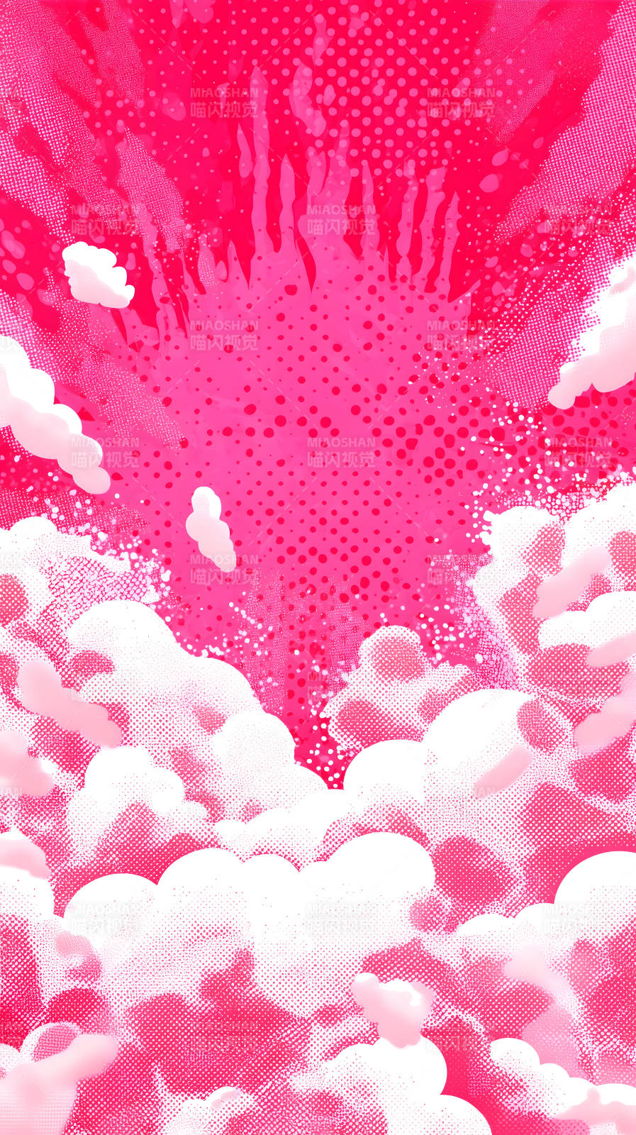 粉色天空云朵渲染-图片