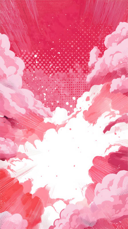 粉色云彩漫画风格-图片