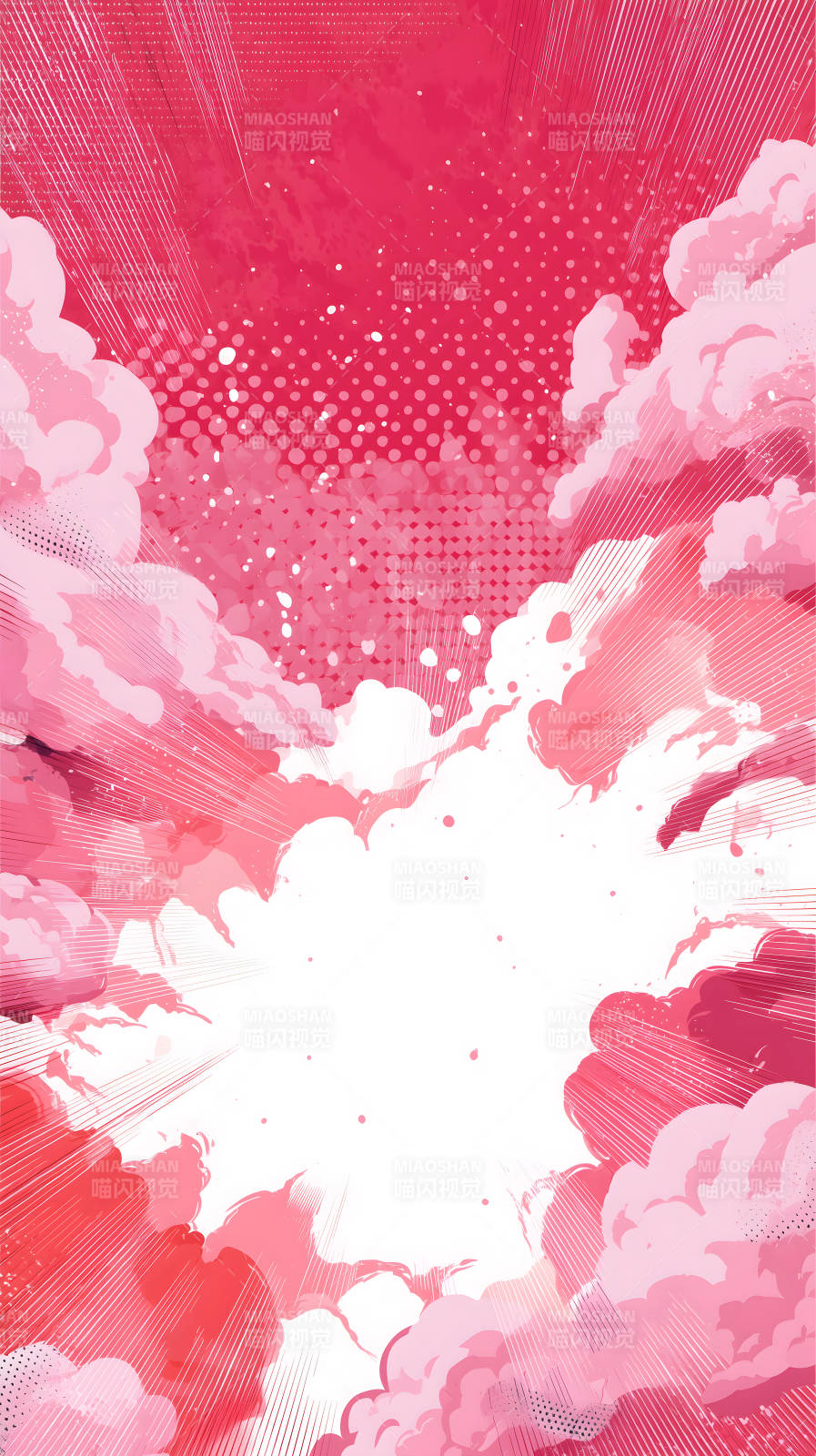 粉色云彩漫画风格-图片