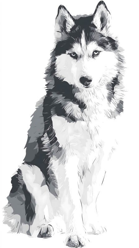 冷峻的西伯利亞雪橇犬-圖片