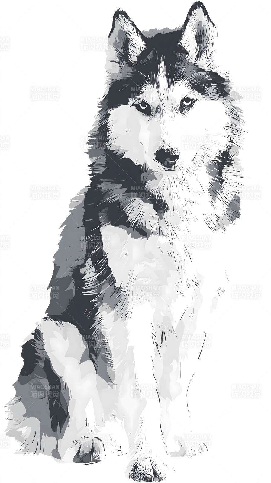 冷峻的西伯利亞雪橇犬-圖片