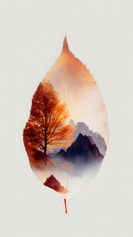 樹木山水蘊(yùn)于葉脈-圖片