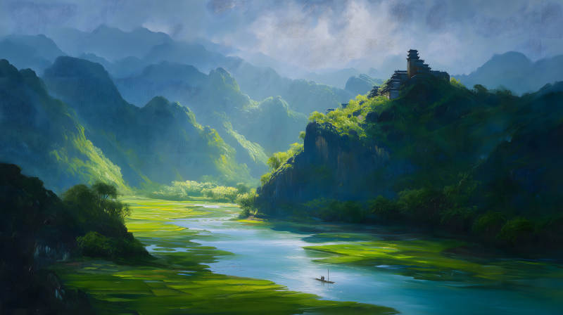 山水画意境悠远-图片