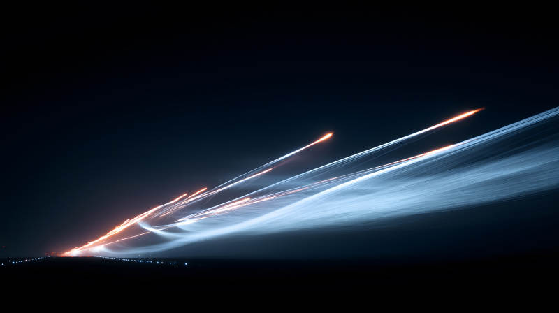 夜空焰火轨迹-图片