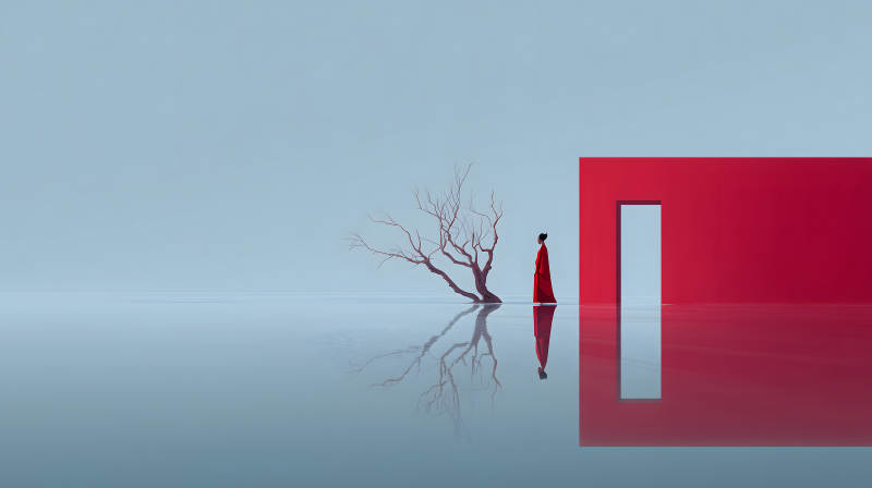 紅衣人與寂靜-圖片
