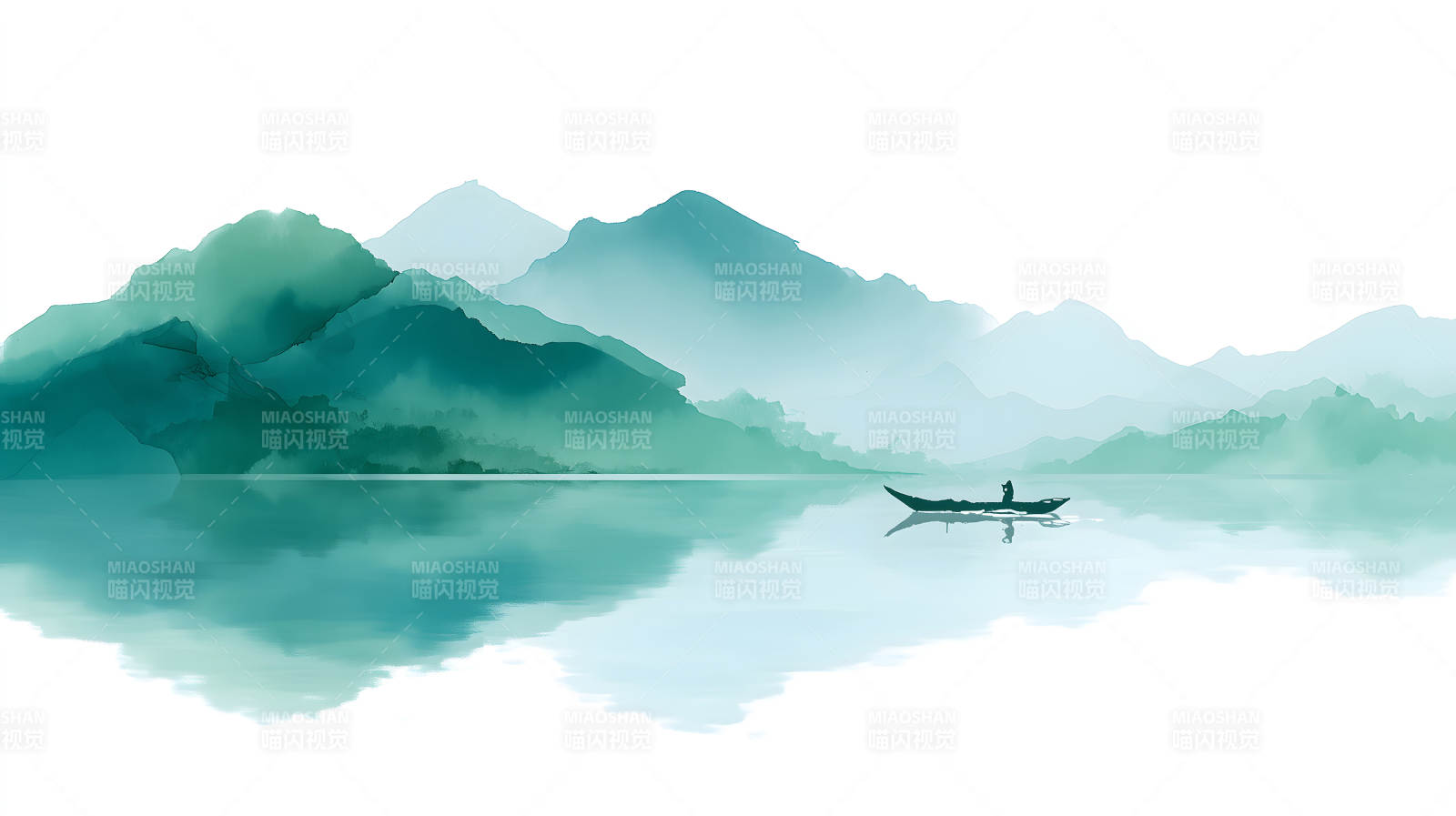 山水一色漁舟唱晚-圖片