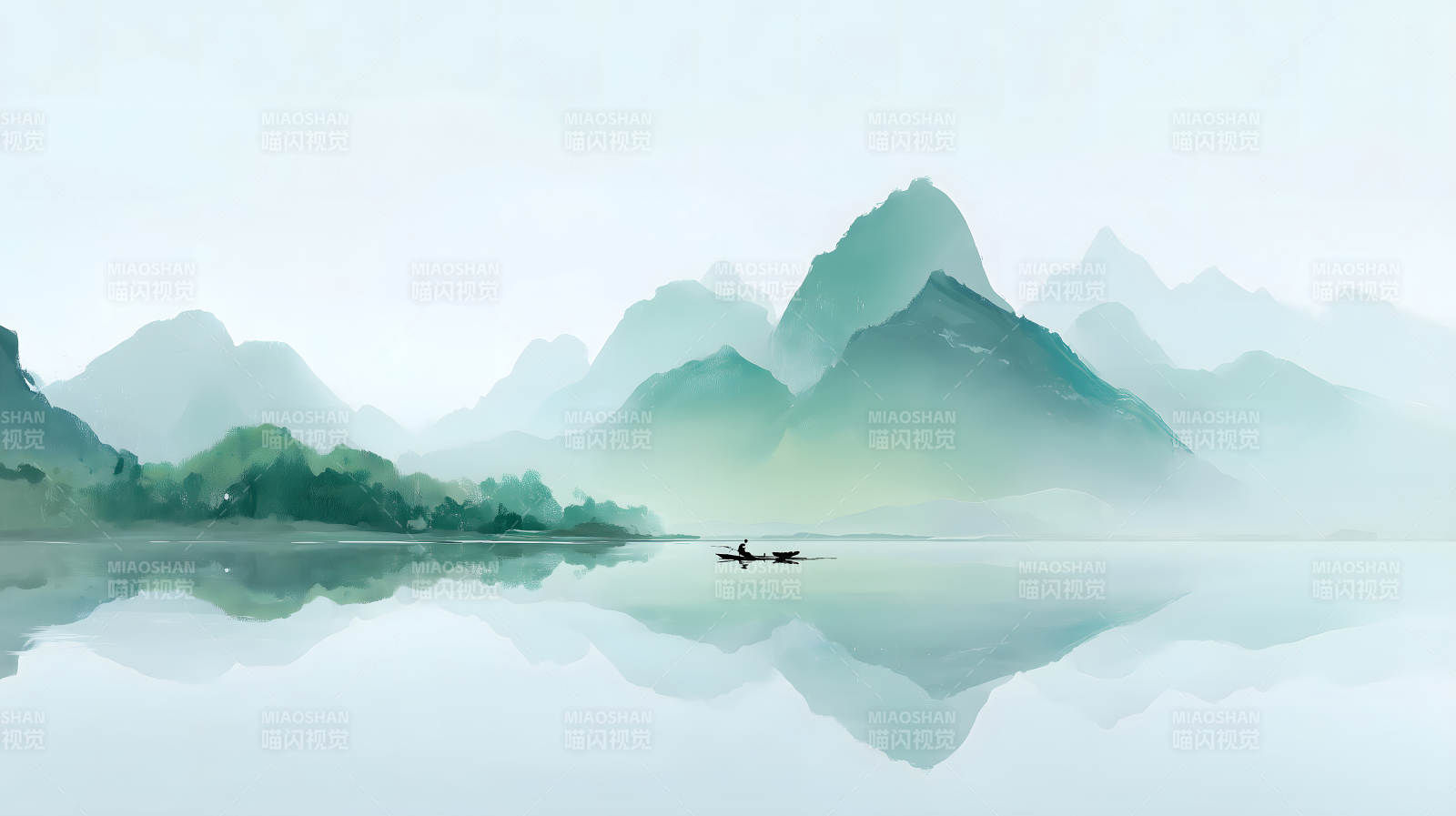 山水之間朦朧詩意-圖片