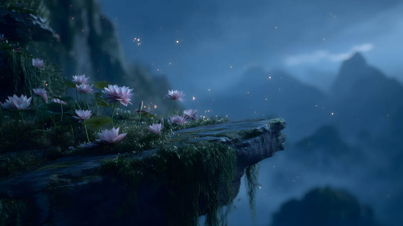 夜色莲花仙境-图片