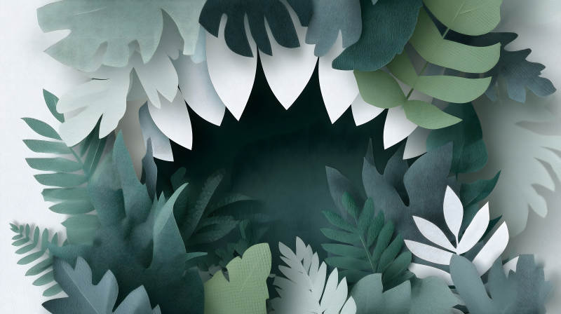 纸雕叶片构成的丛林-图片
