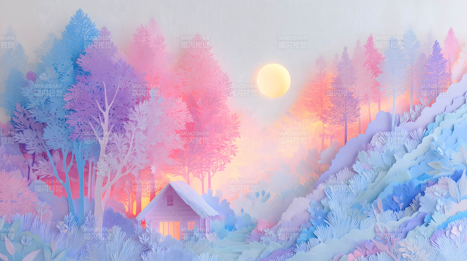 纸艺梦幻田园风光-图片