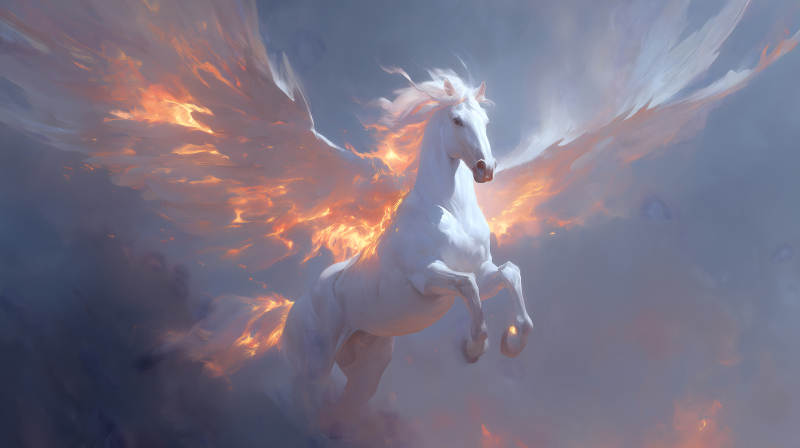 火焰天馬翱翔云端-圖片