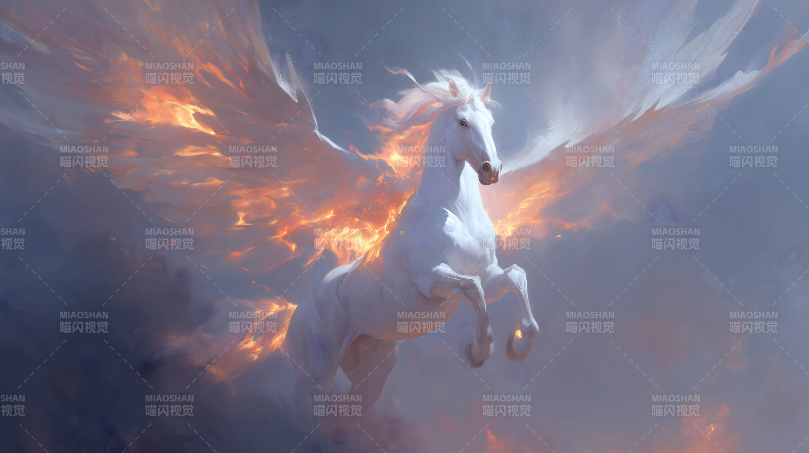 火焰天馬翱翔云端-圖片