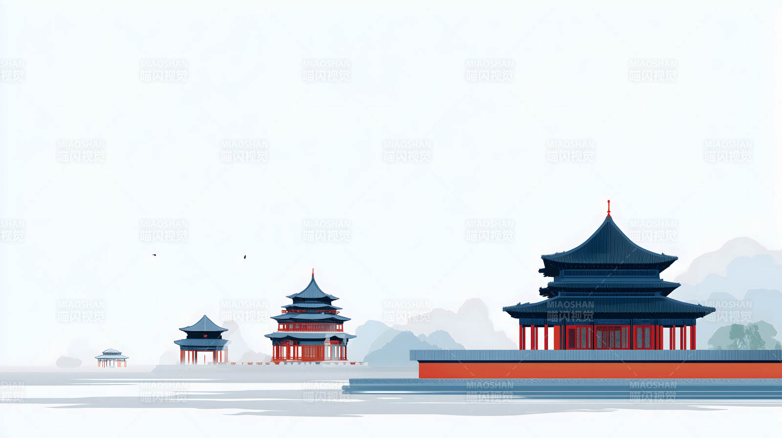 中国古建筑风景图-图片