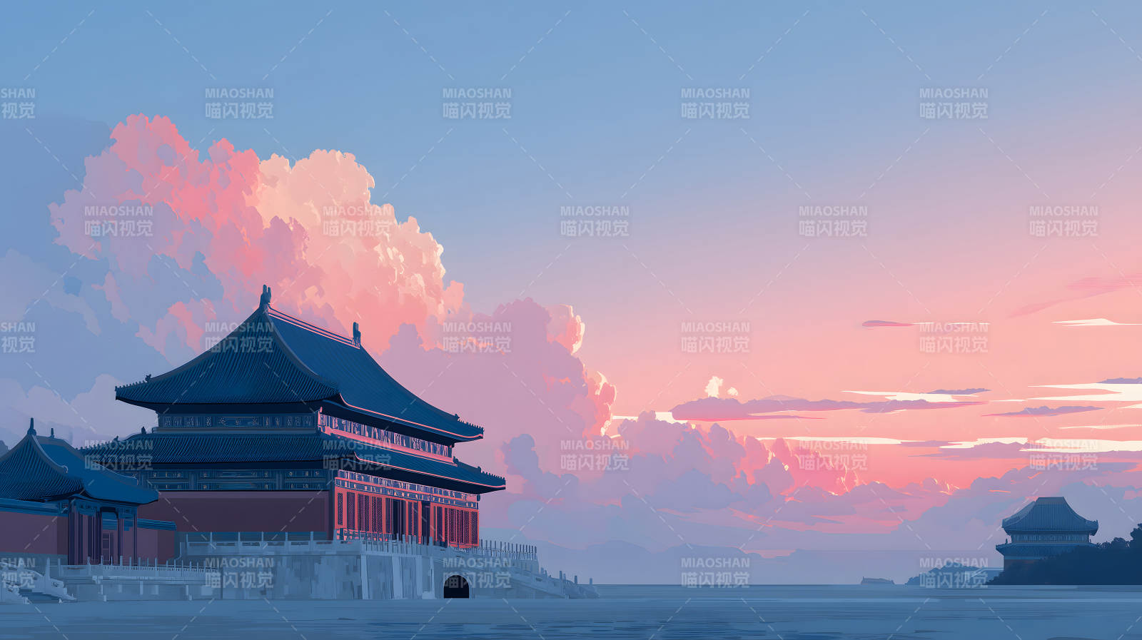 东方建筑天空云彩-图片