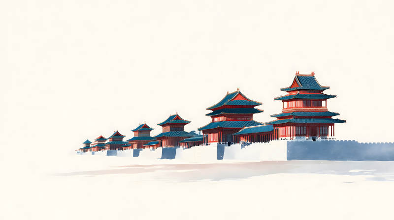 中国风建筑绘画-图片