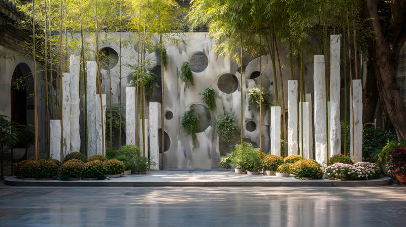 寧靜的庭院景觀設計-圖片