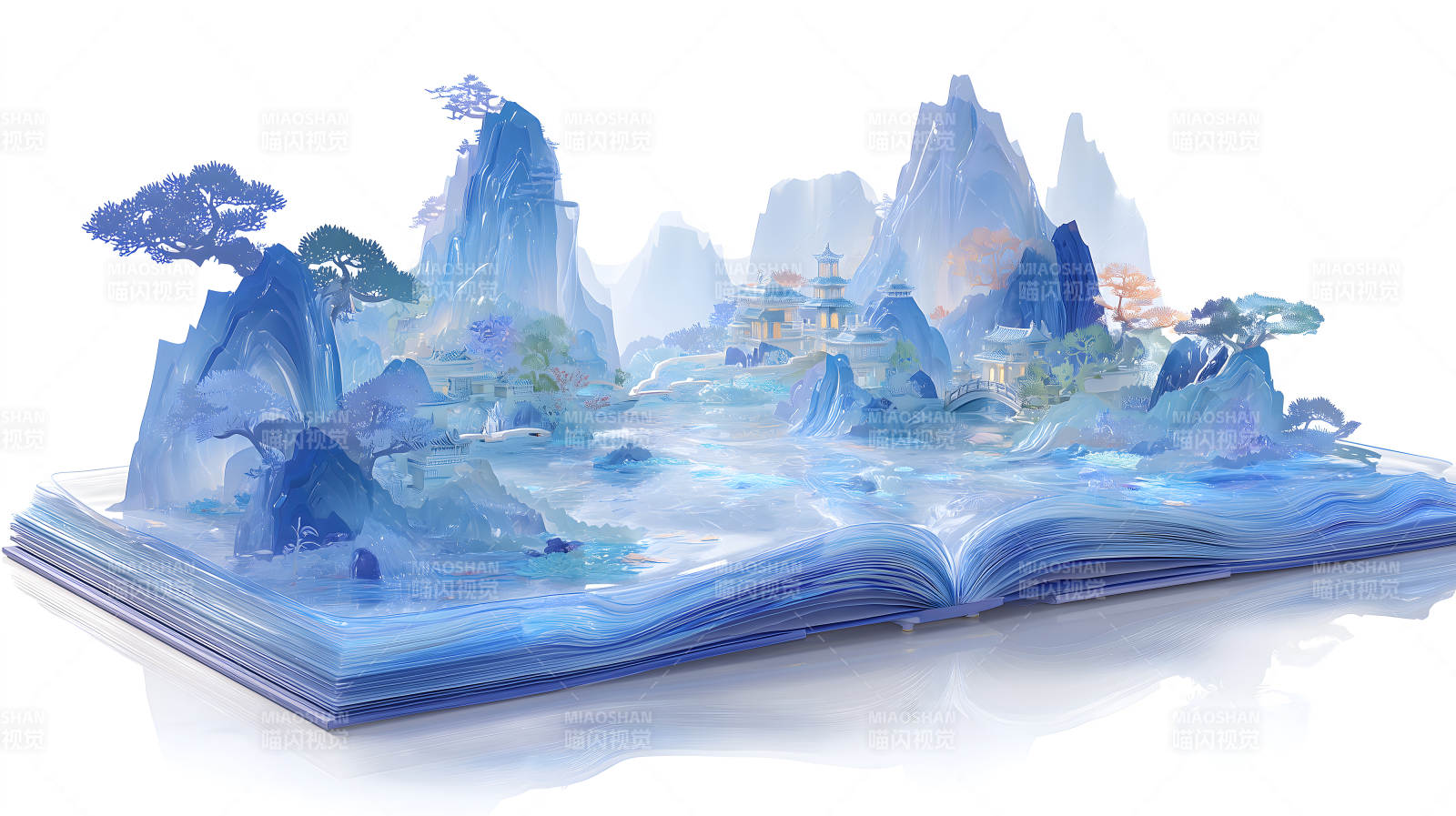 書籍構建夢幻山水-圖片