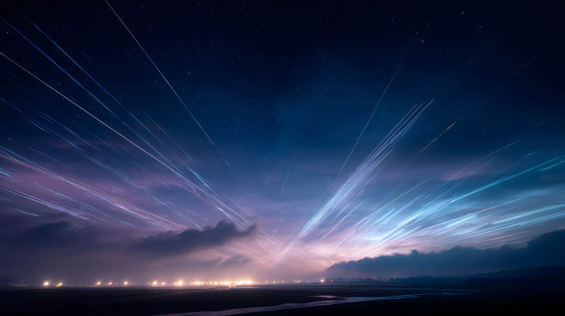 夜空流光溢彩-圖片