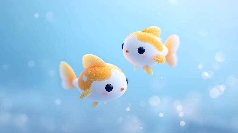 可爱金鱼水中游-图片