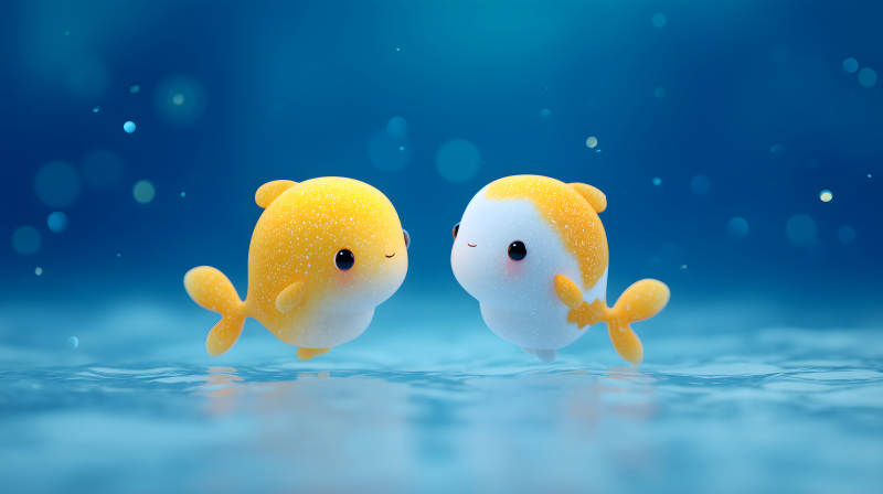 可爱小鱼水中嬉戏-图片