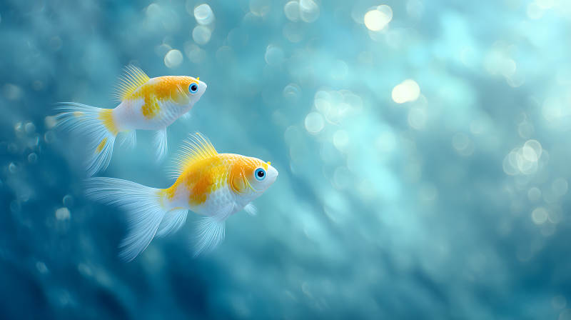 金魚在水中暢游圖片