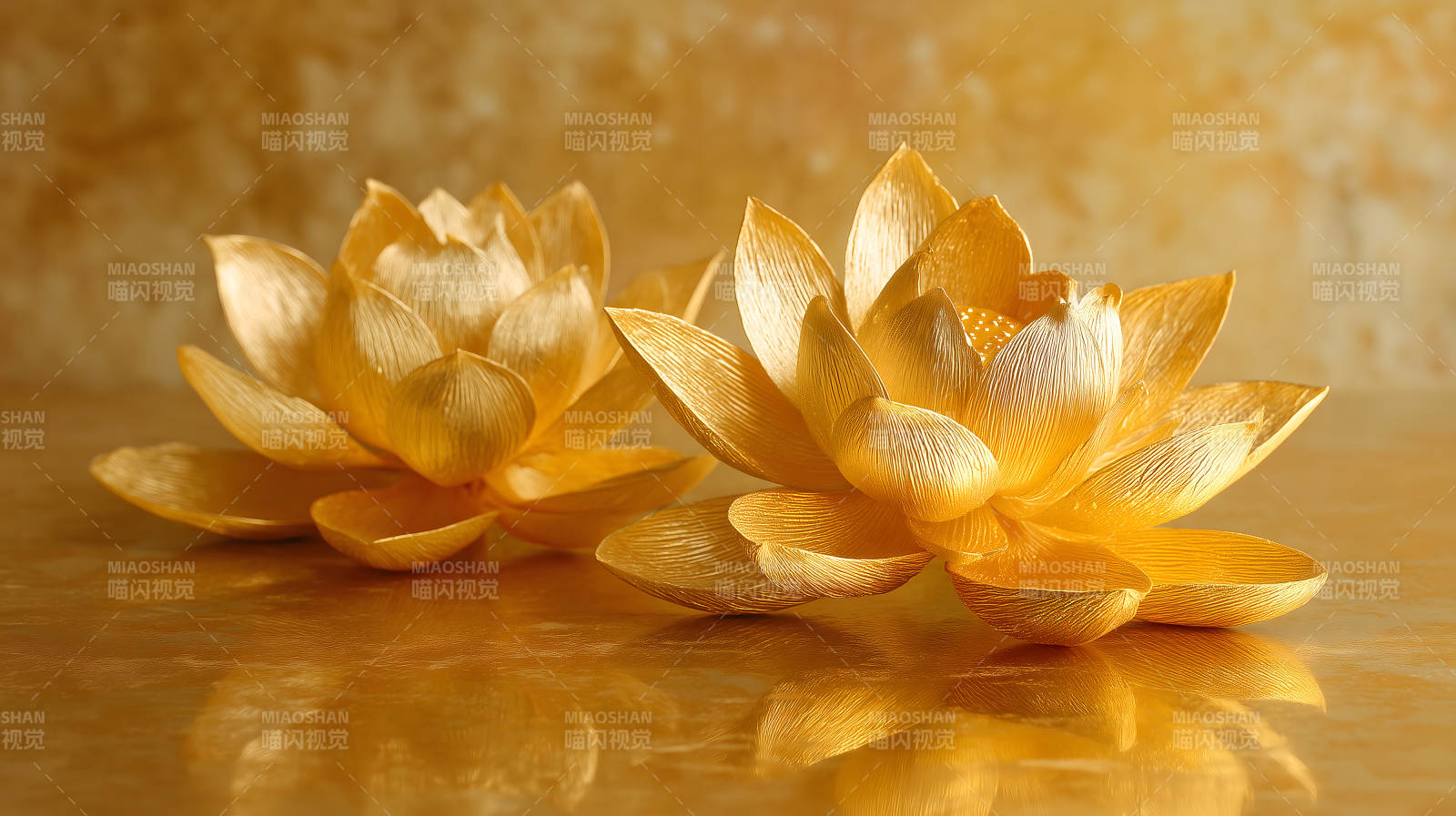 金色莲花艺术作品-图片