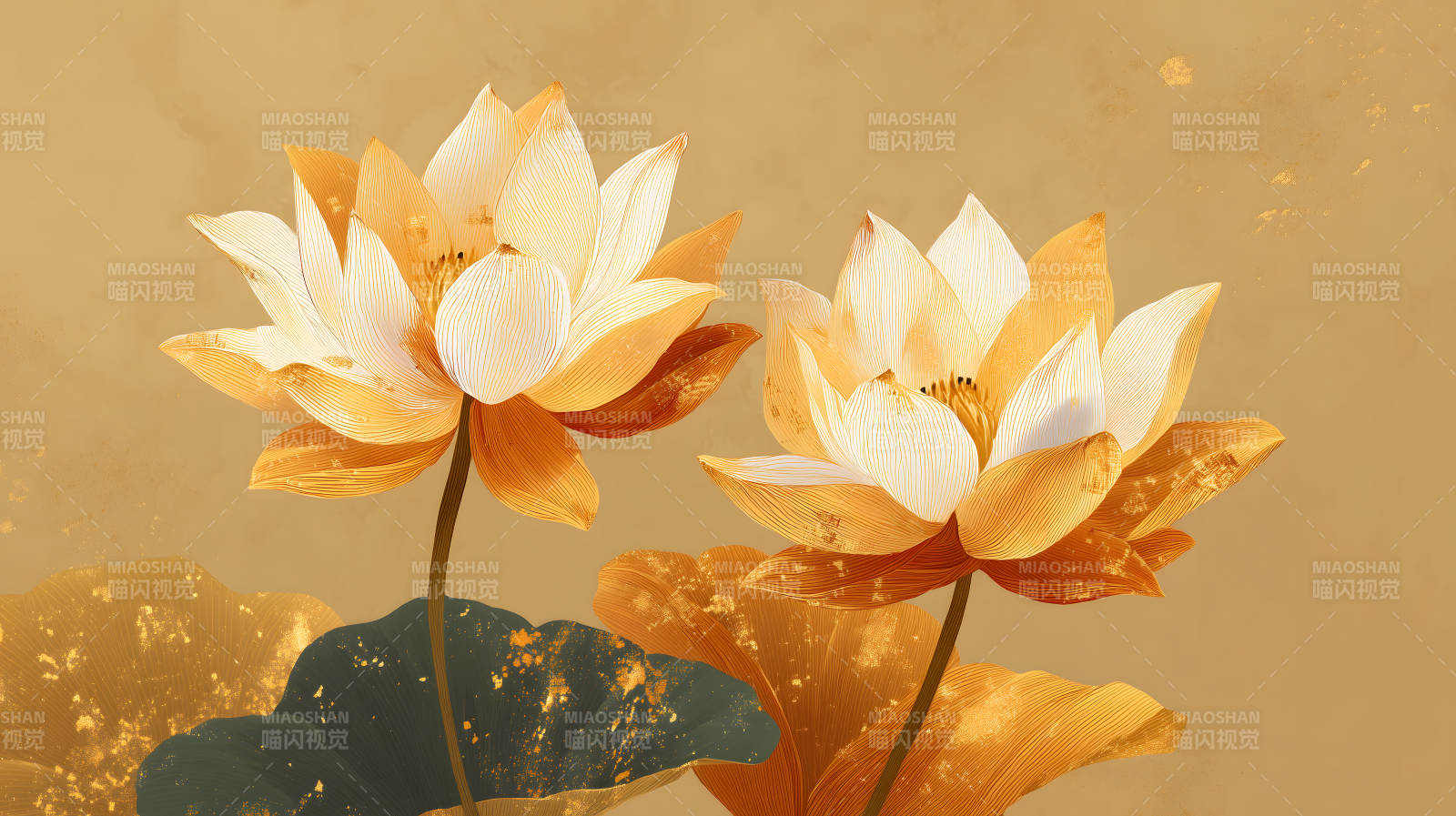 金色莲花绽放-图片