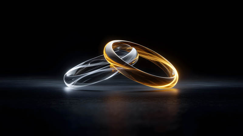 光环戒指交织缠绕-图片