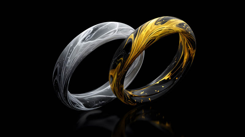 金银环饰黑底-图片