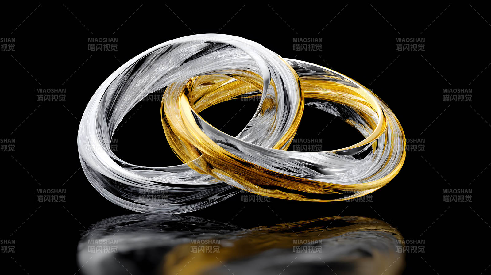 金银相扣环绕艺术-图片