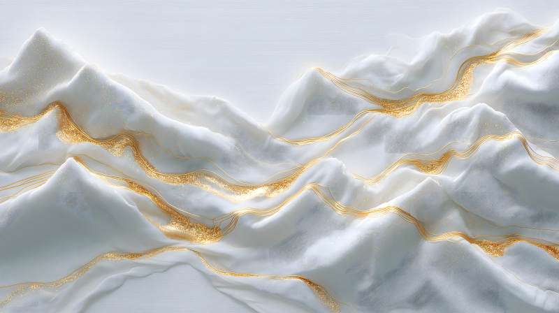 丝绸与金箔的抽象艺术-图片